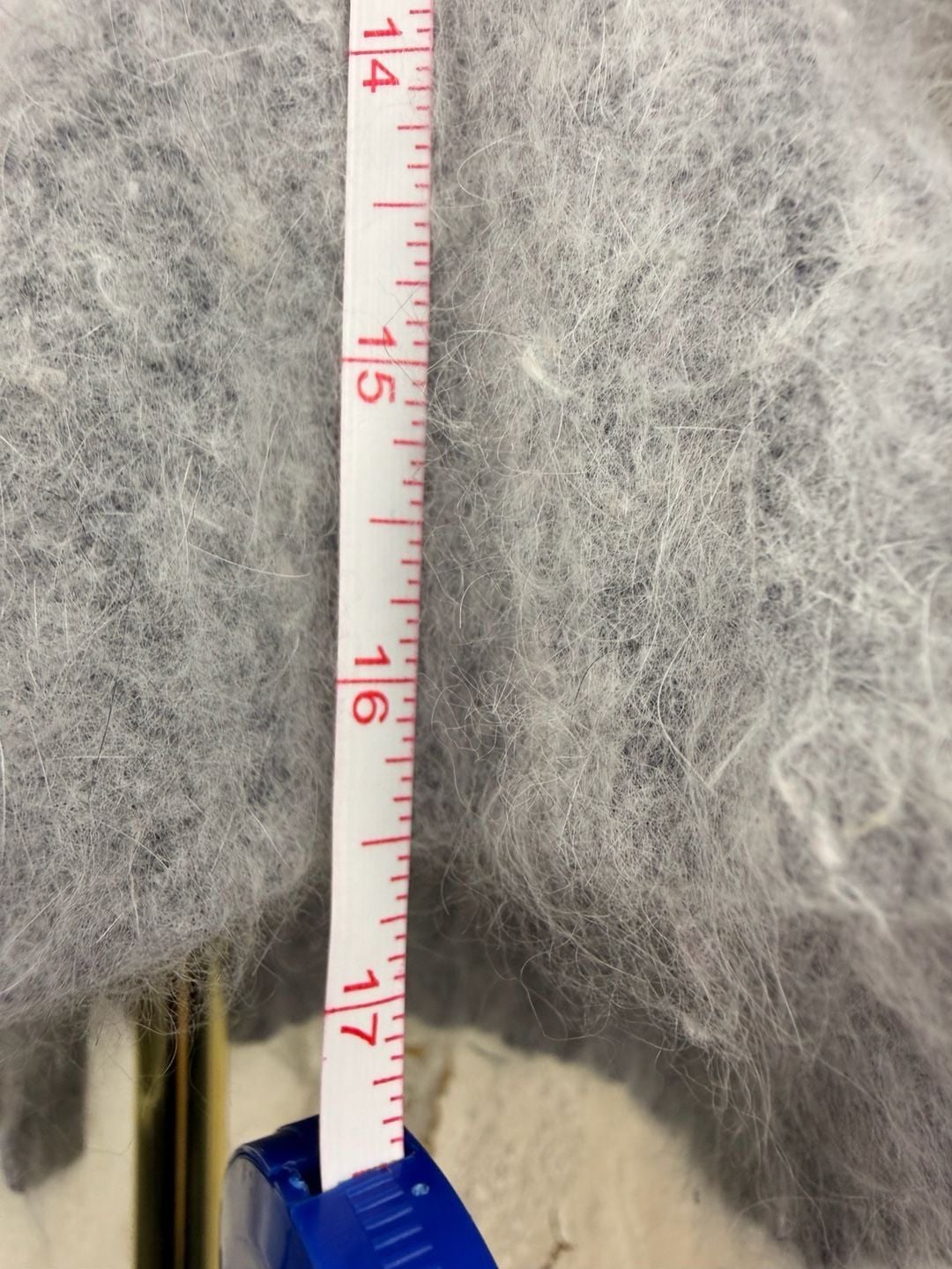 Xhilaration Angora Cardigan Sweater Size M Grey Fuzzy Button Front 7
