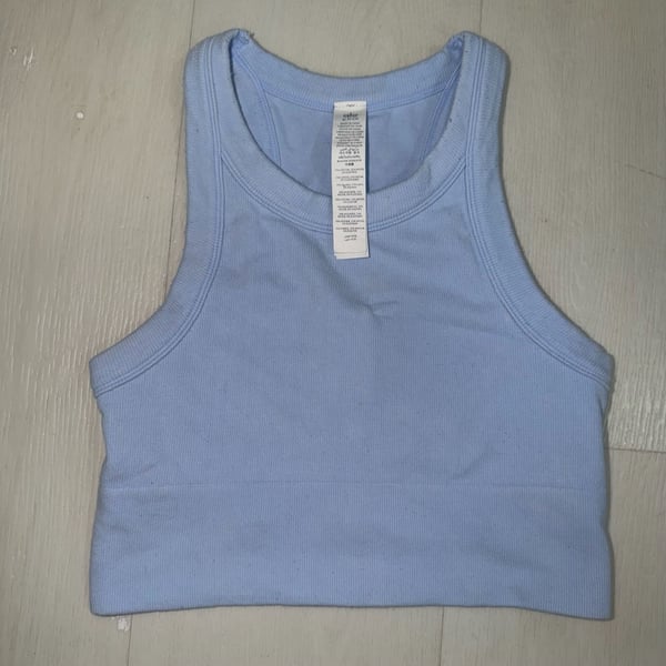 Alo Yoga Seamless Delight High Neck Bra Size S Blue