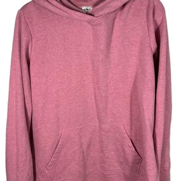 Athletic Works Hoodie Size L (12-14) Pink Heather Pullover Fleece Pocket