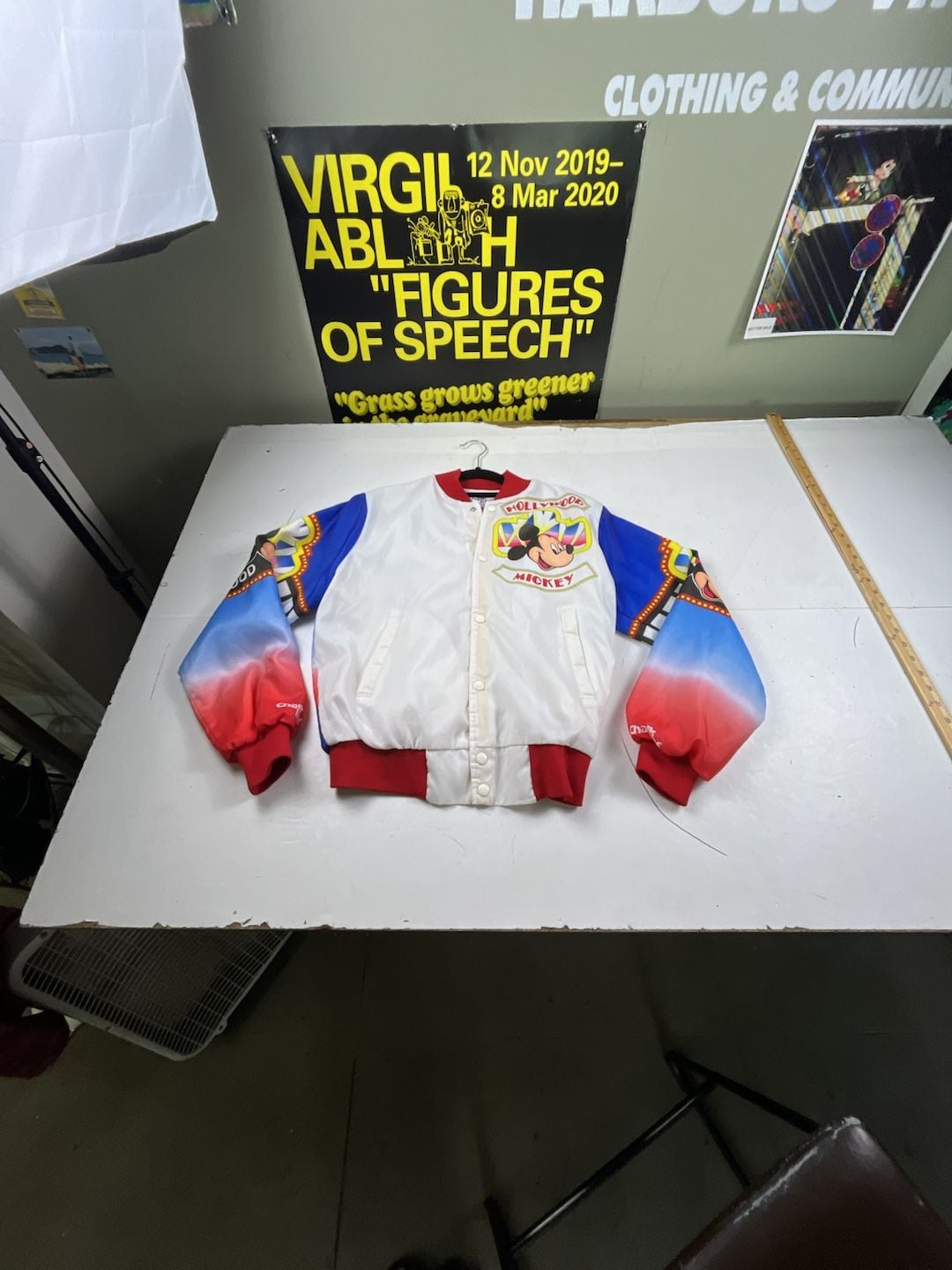 Chalk Line Disney Hollywood Mickey Satin Bomber Jacket Size S OF 1