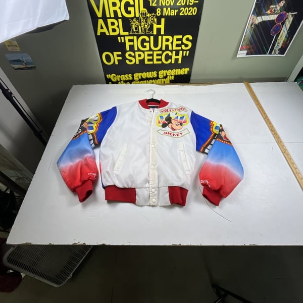 Chalk Line Disney Hollywood Mickey Satin Bomber Jacket Size S OF