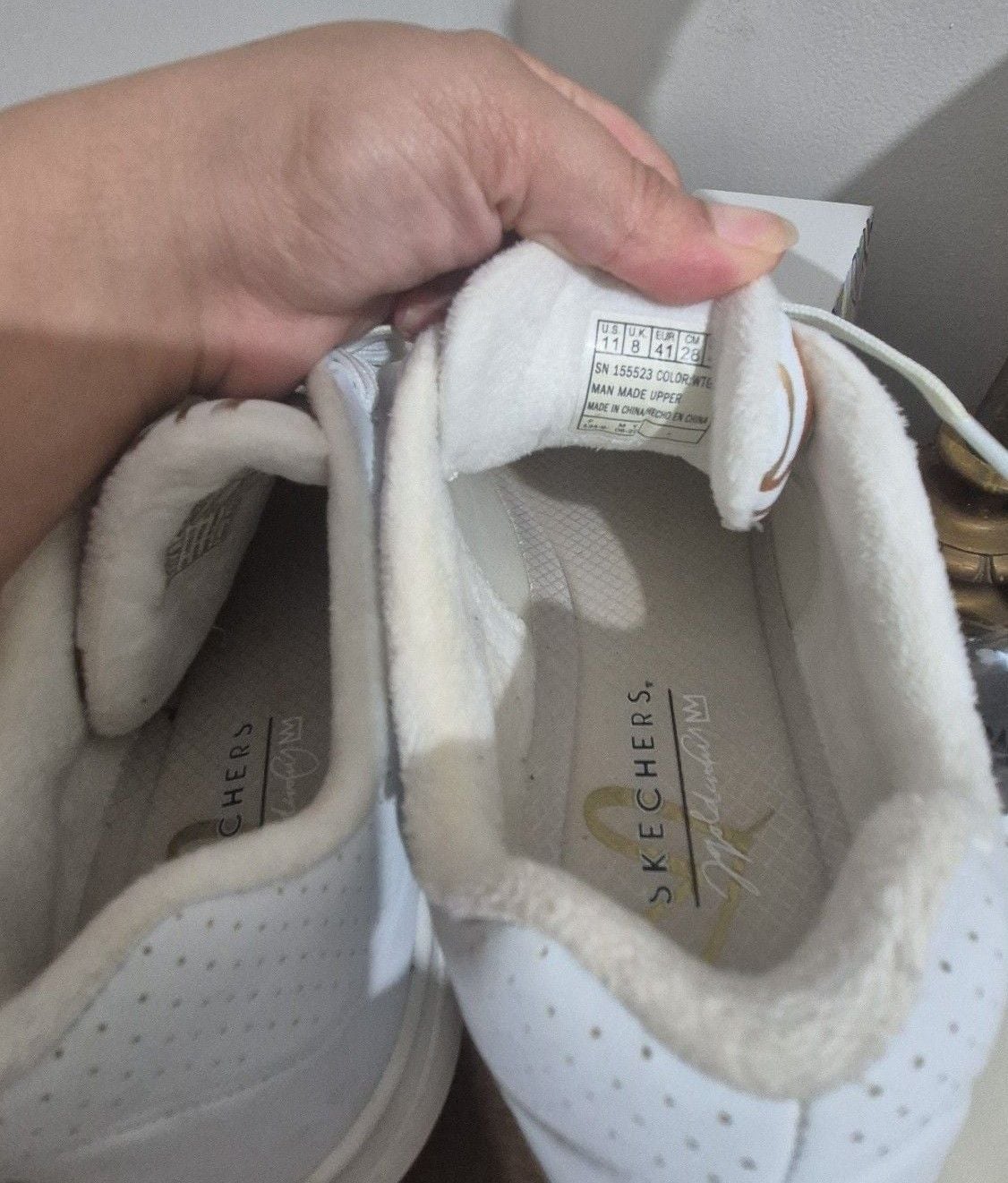 Skechers Uno Spread The Love Sneakers White Gold woman  8