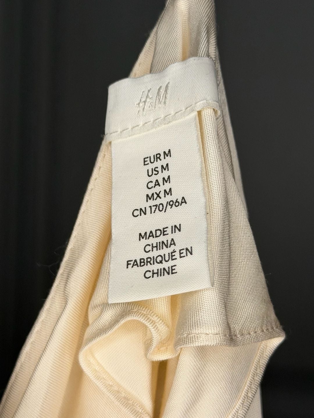 H&M Rhinestone Strap Satin Camisole Top Size M Cream 4