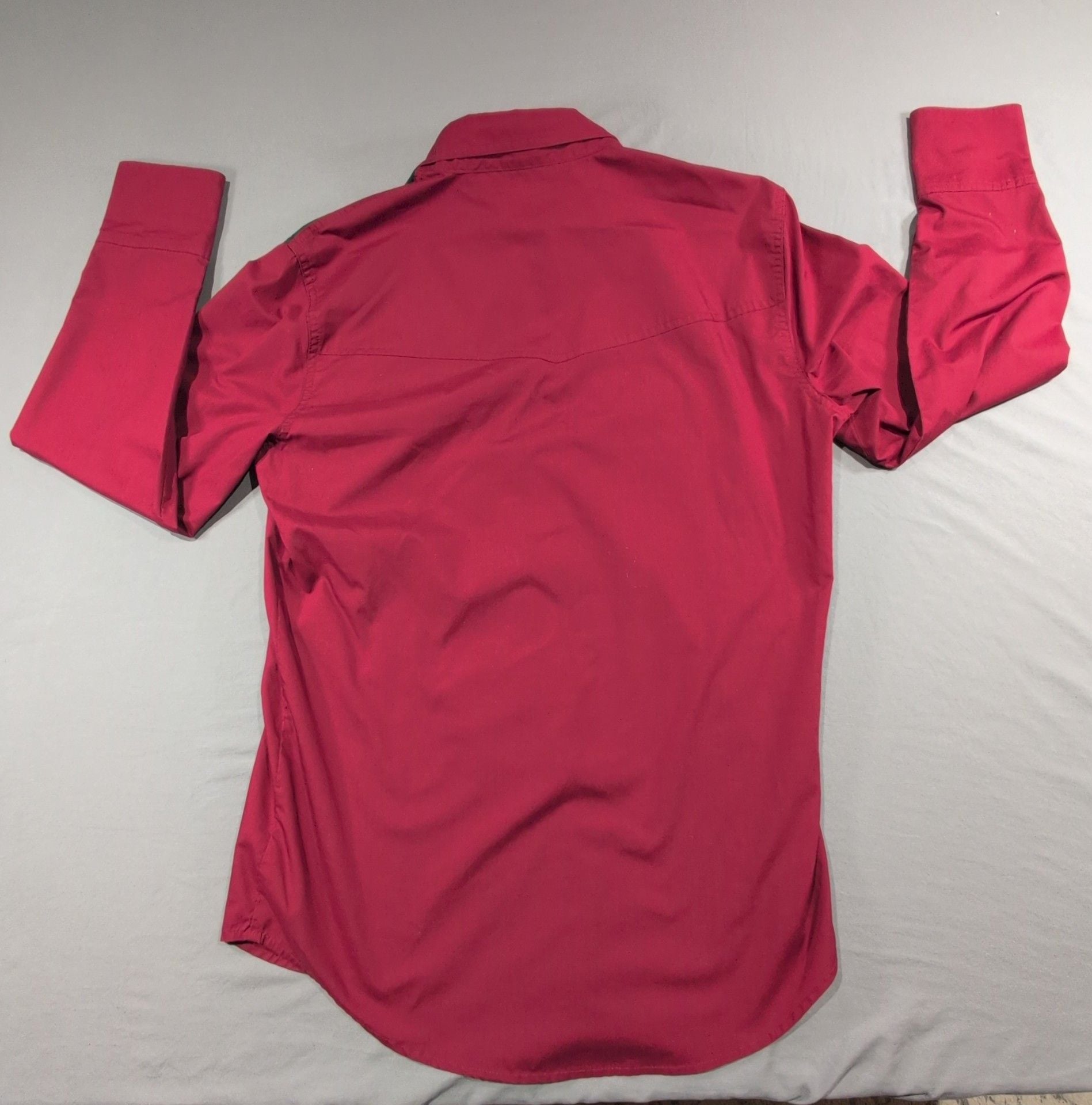 High Noon Western Shirt Size Med Red Rose Embroidered Pearl Snap Cowboy 9
