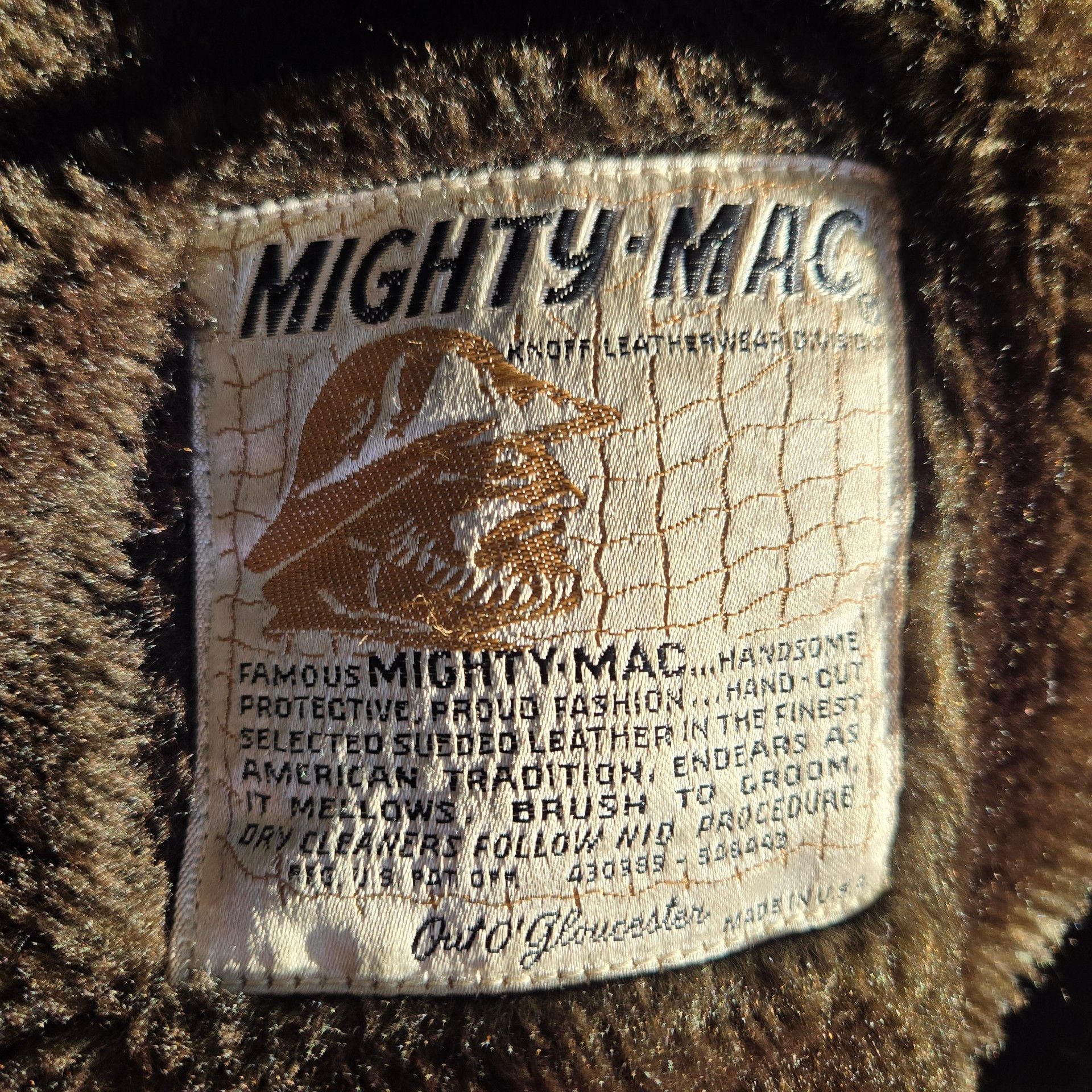 Mighty Mac Suede Coat Brown Faux Shearling Fur Collar 6