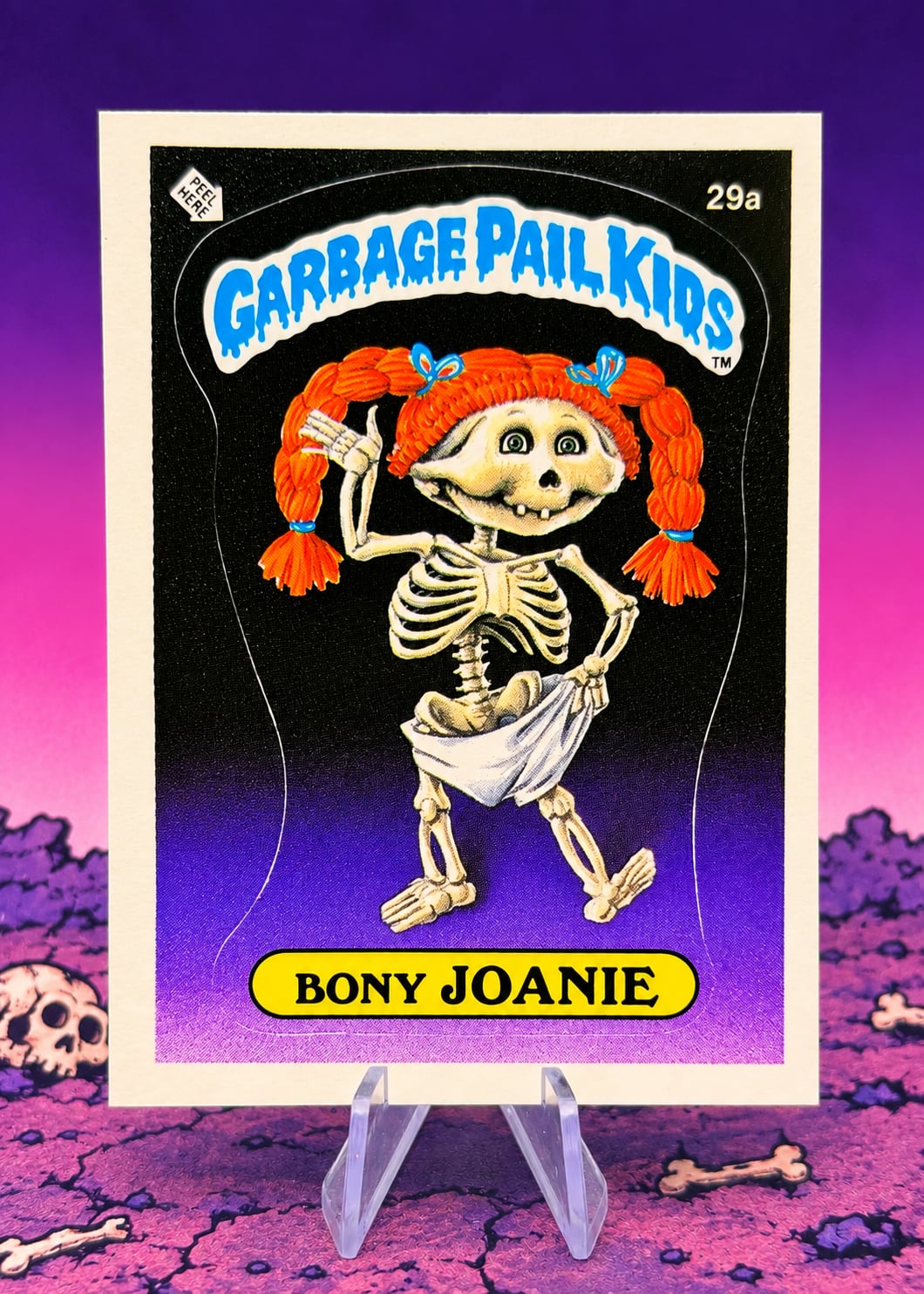 AUTHENTIC 1985 SERIES 1 Garbage Pail Kids 29a Bony Joanie Trading Card RARE MINT 1
