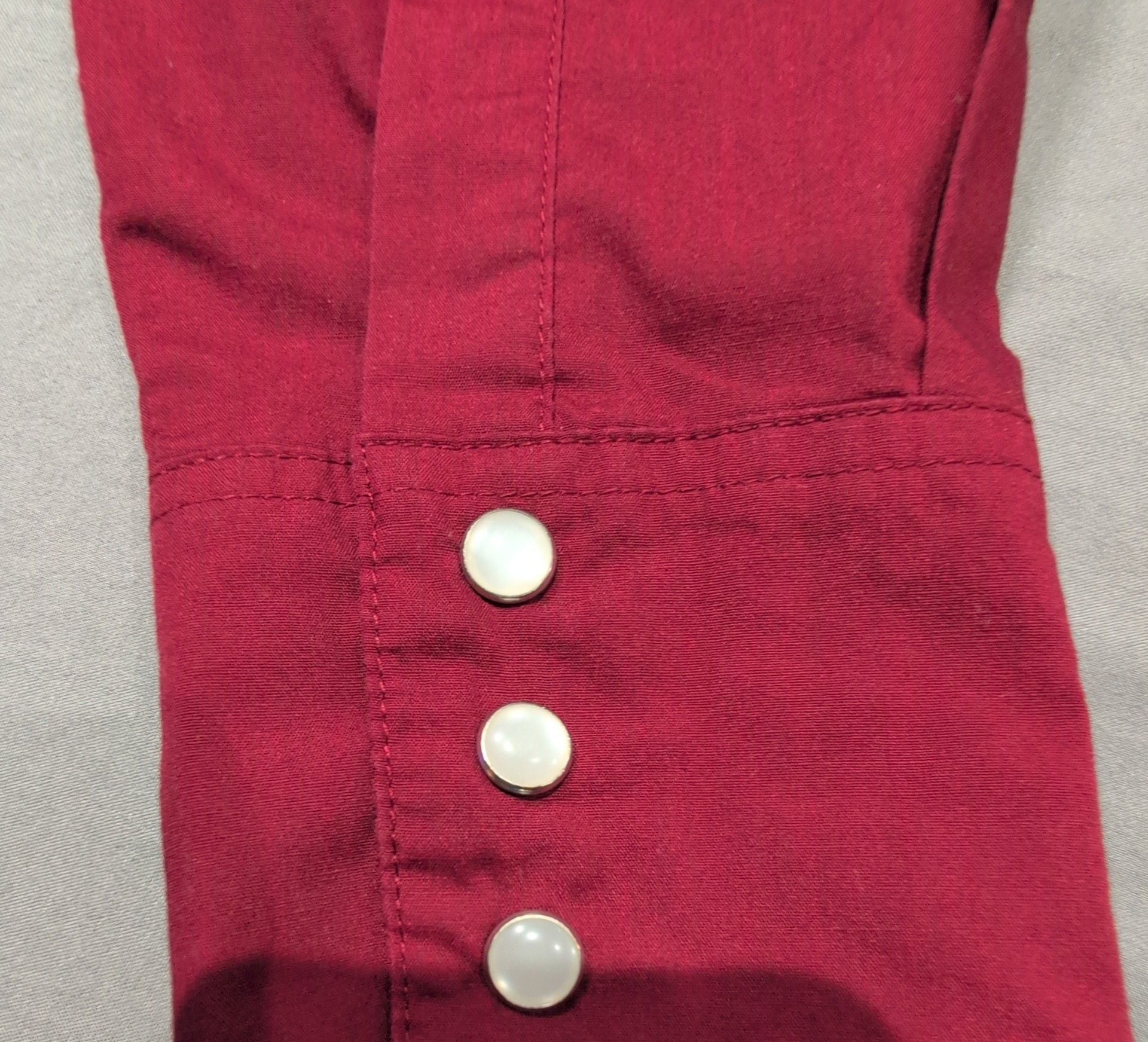High Noon Western Shirt Size Med Red Rose Embroidered Pearl Snap Cowboy 5