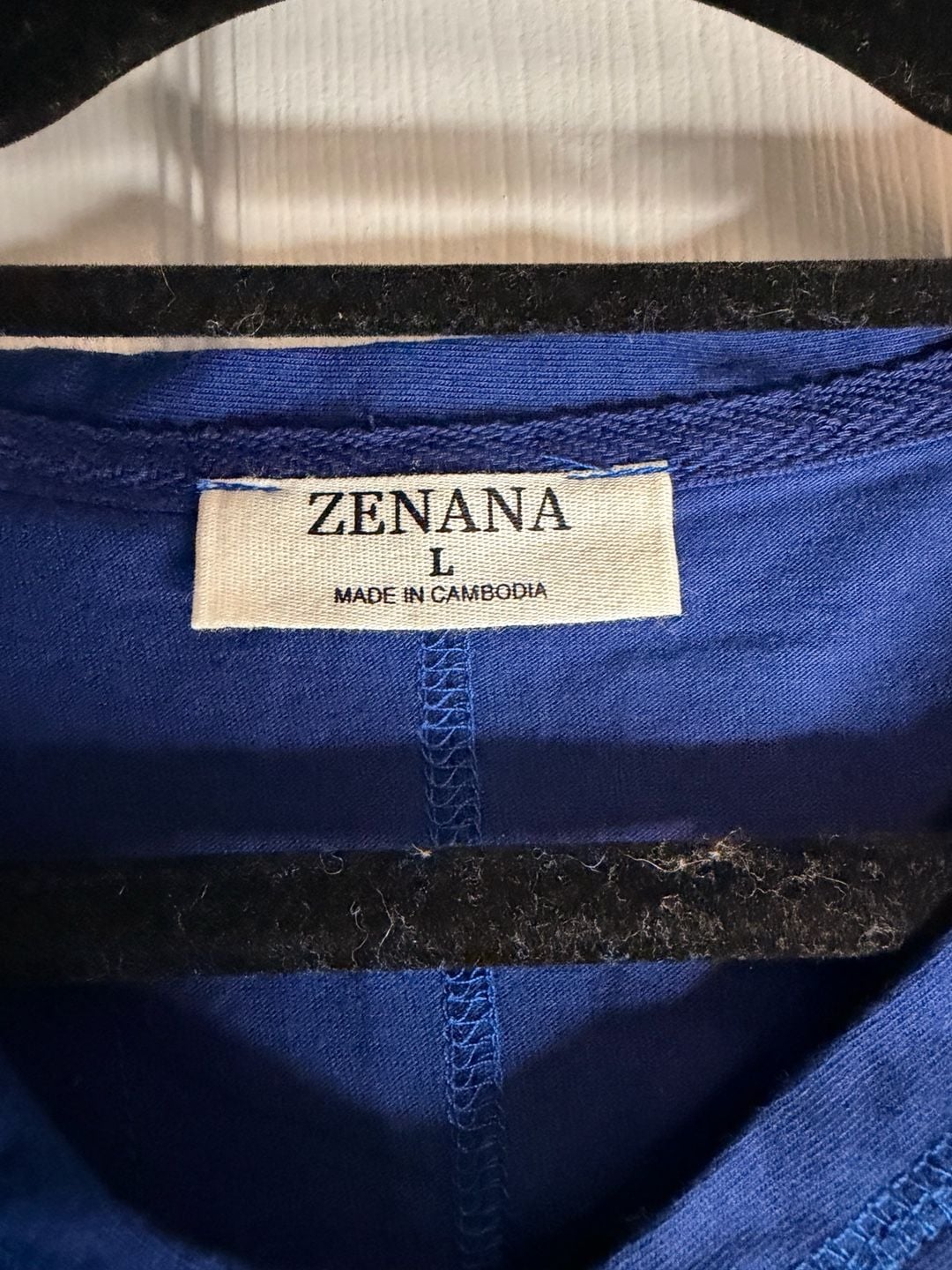 Zenana Henley Shirt Size L Royal Blue Short Sleeve Button Top 6