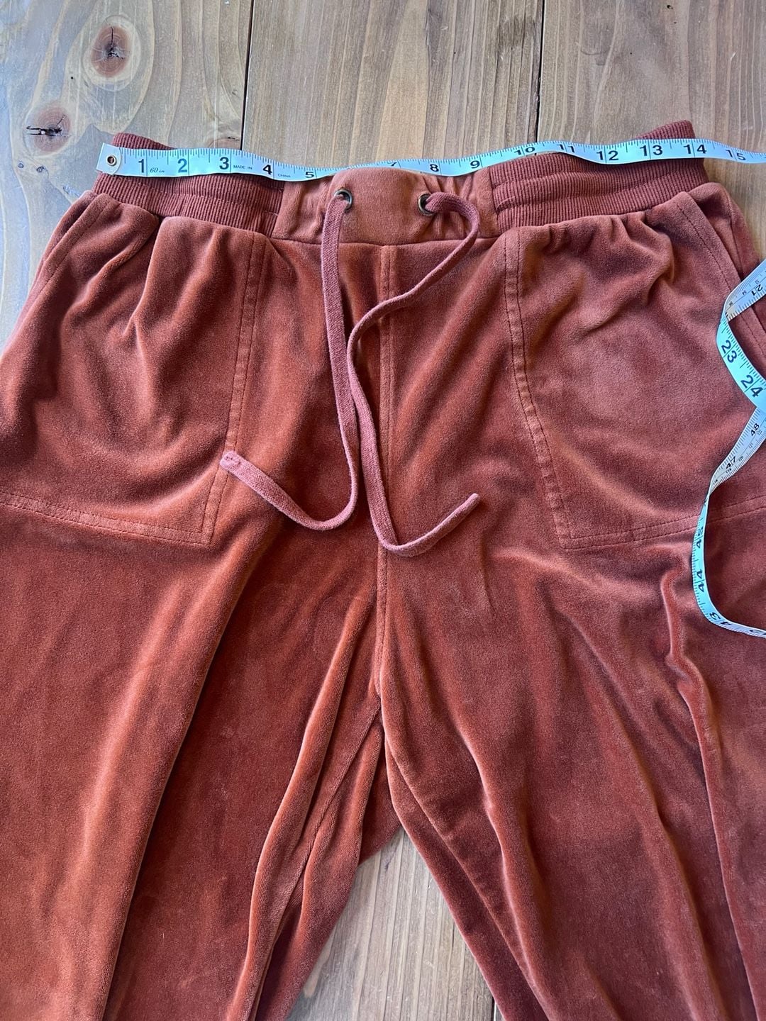 Jane And Delancey Rust Velvet Joggers Brown Large 5