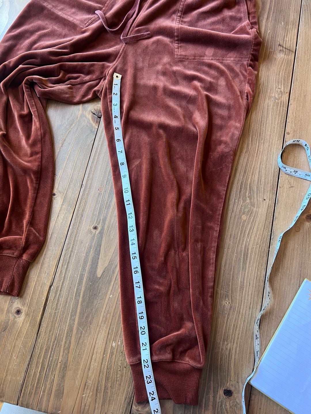 Jane And Delancey Rust Velvet Joggers Brown Large 6