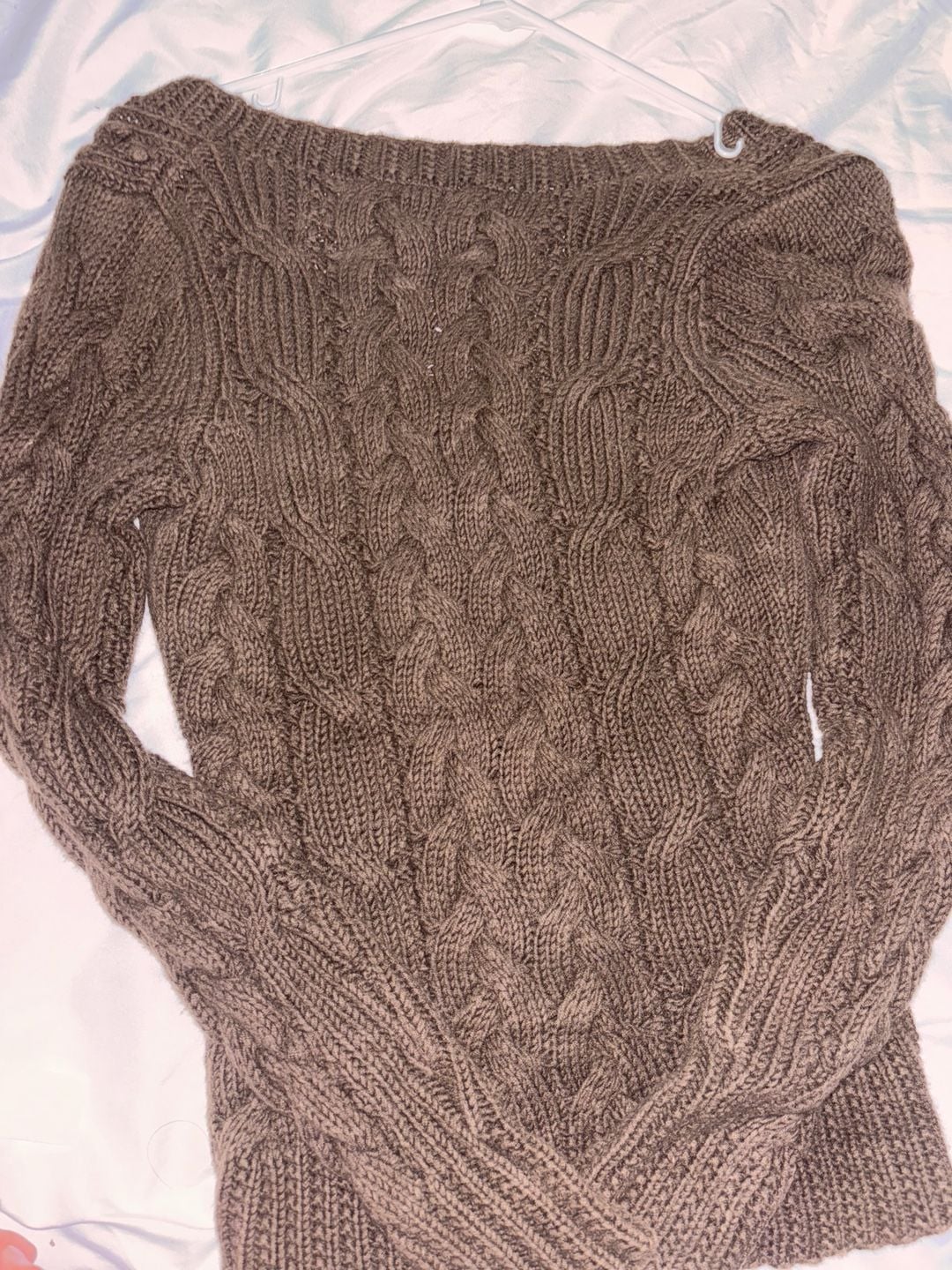 Banana Republic Cable Knit V-Neck Sweater Size XS Brown 2