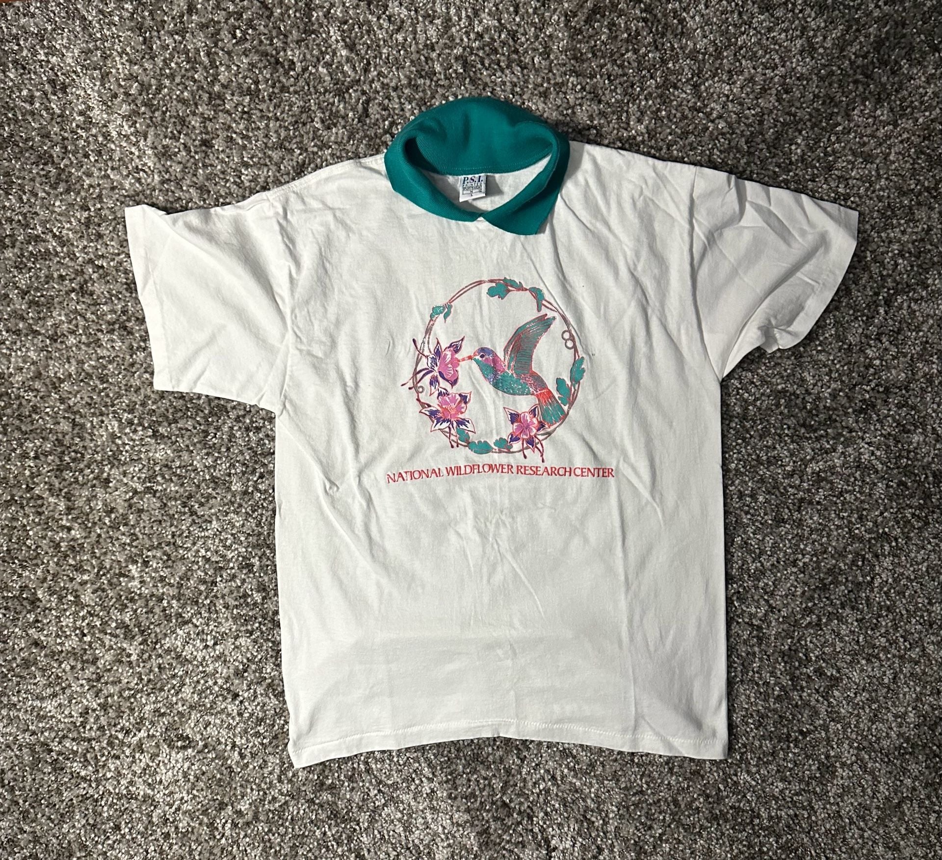 Vintage P.S.I. Printed Sportswear National Wildflower Research Center Shirt Size L 2