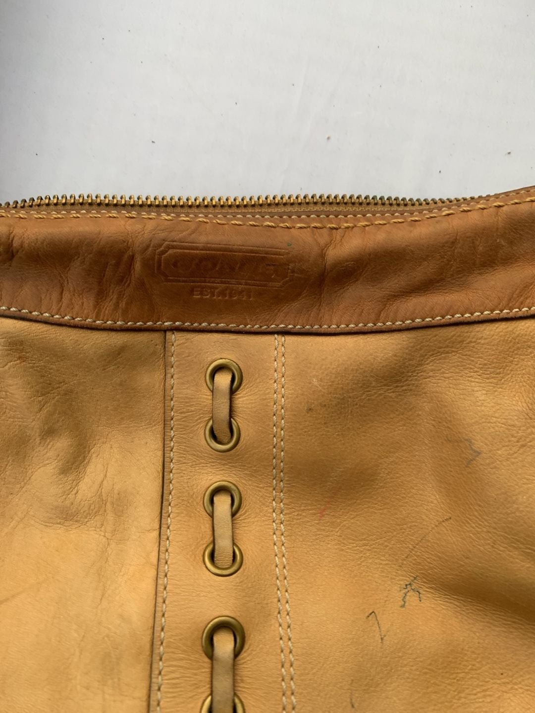 Coach Saddle Brown Vintage Chelsea 10399 Shoulder Bag w/Whipstitch Tassel Detail 4