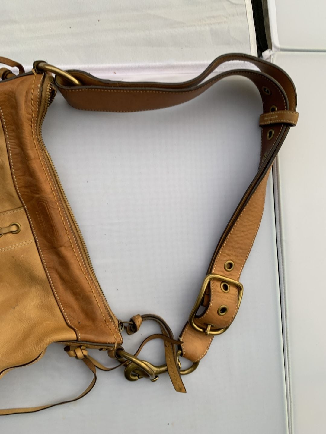 Coach Saddle Brown Vintage Chelsea 10399 Shoulder Bag w/Whipstitch Tassel Detail 5