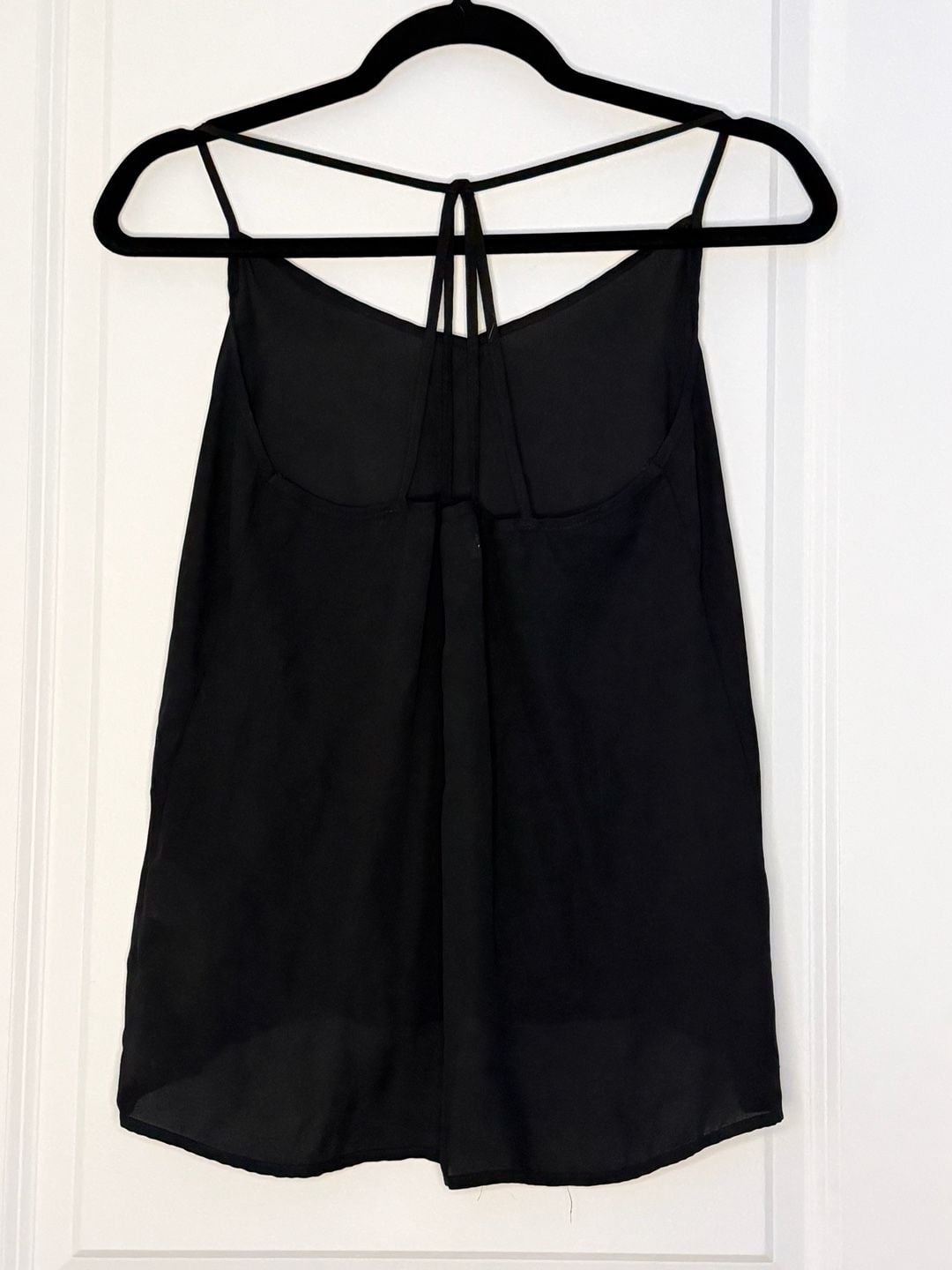Abercrombie & Fitch Tank Top Size M Black Chiffon Strappy Back 3