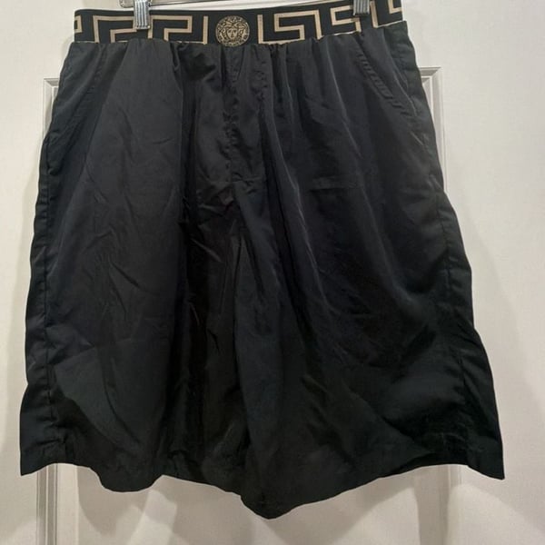 Versace Greca Swim Trunks Black Gold Medusa Head Size Unreadable