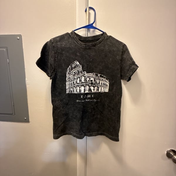 Rebellious One Rome Graphic T-Shirt Size XS Mineral Wash