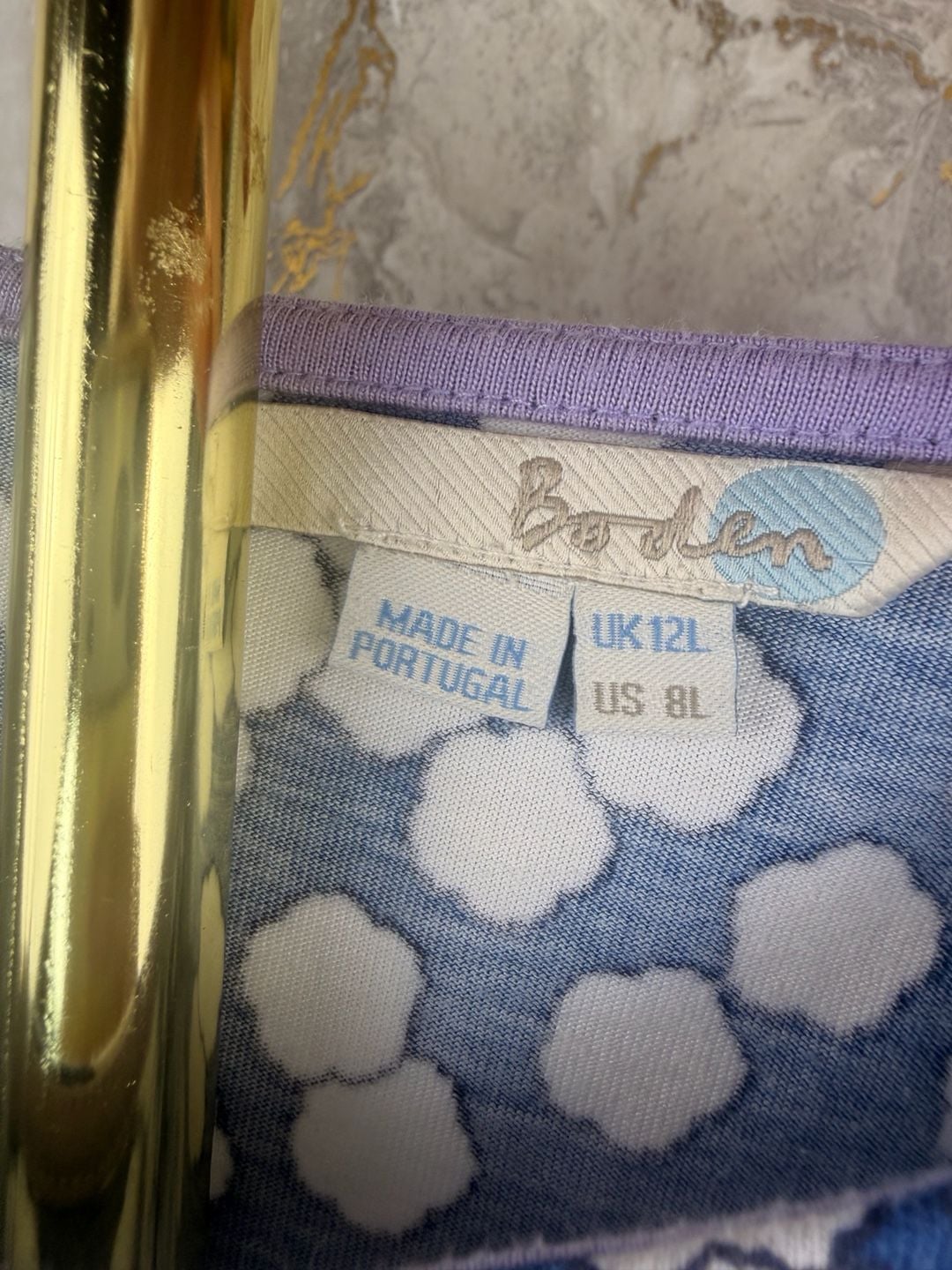 Boden Phoebe Dress Size US 8 tall Blue White Floral Print Jersey Midi 4