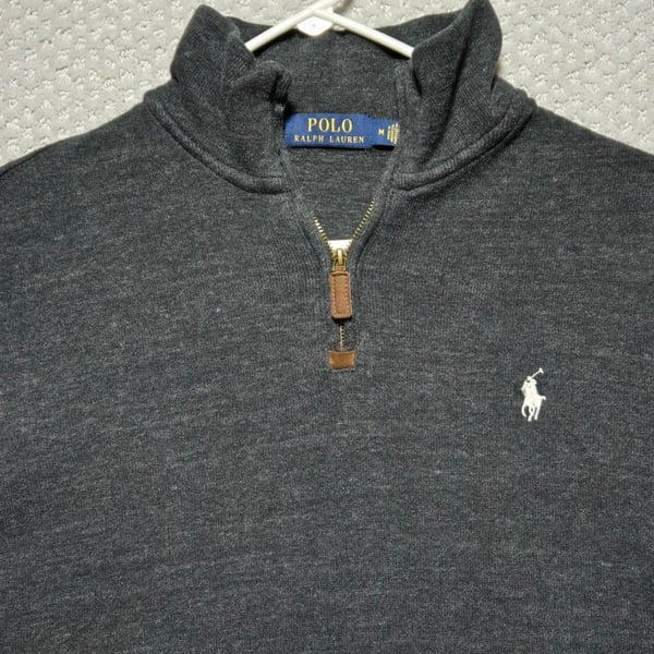 Polo Ralph Lauren 1/4 Zip Pullover Sweater Size M Dark Gray