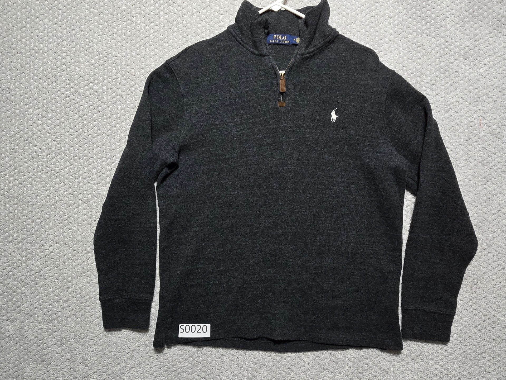 Polo Ralph Lauren 1/4 Zip Pullover Sweater Size M Dark Gray 3