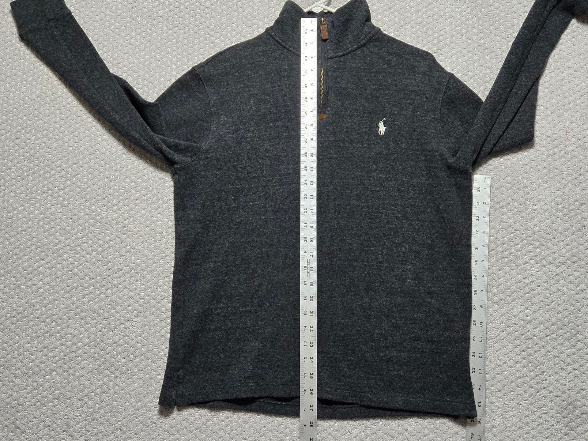 Polo Ralph Lauren 1/4 Zip Pullover Sweater Size M Dark Gray 7