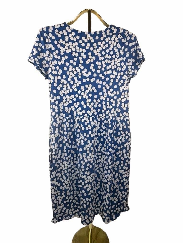 Boden Phoebe Dress Size US 8 tall Blue White Floral Print Jersey Midi 3