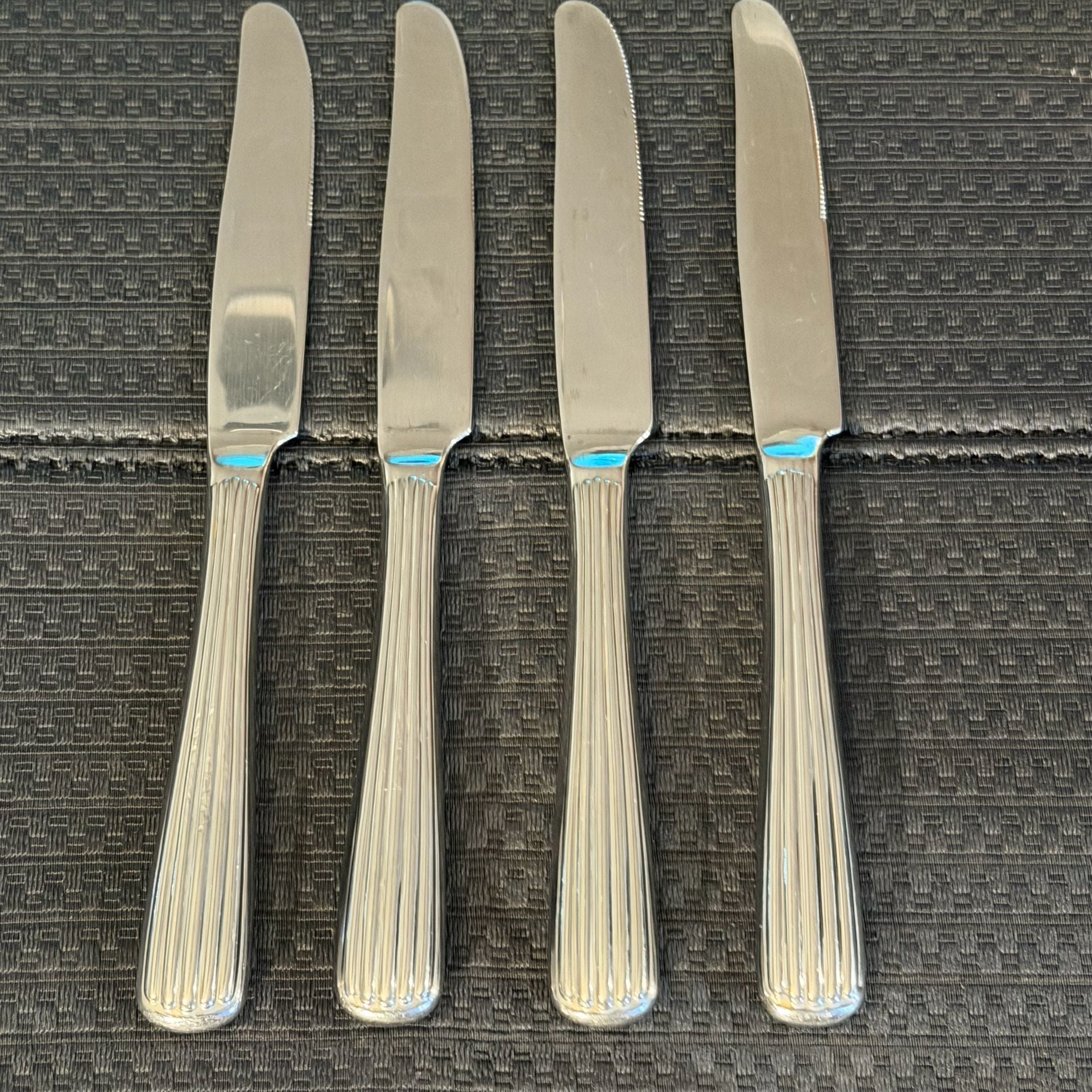 Hoffritz Fascination Stainless Steel Hollow Dinner Knives Set of 4 1