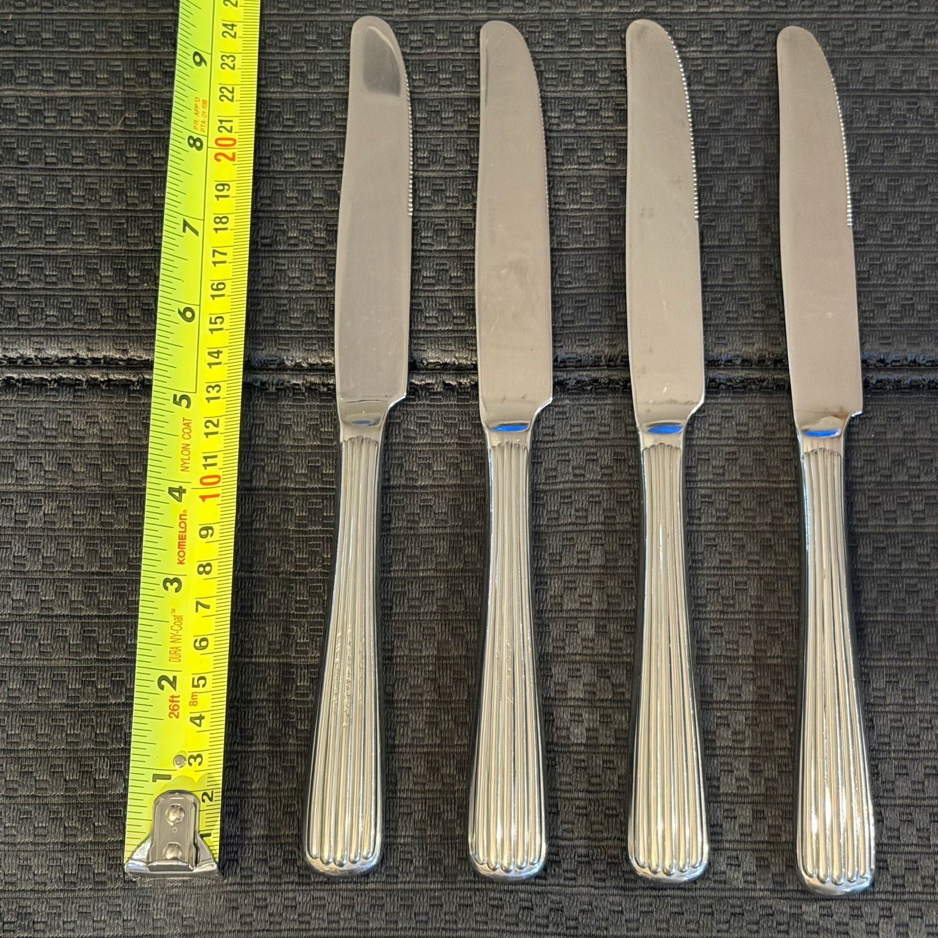 Hoffritz Fascination Stainless Steel Hollow Dinner Knives Set of 4 9