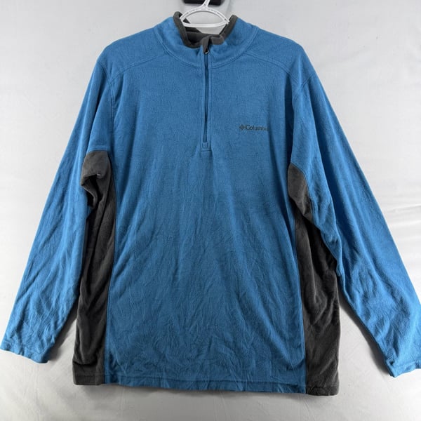 1650 Columbia Fleece Pullover Size L Blue Half Zip Jacket