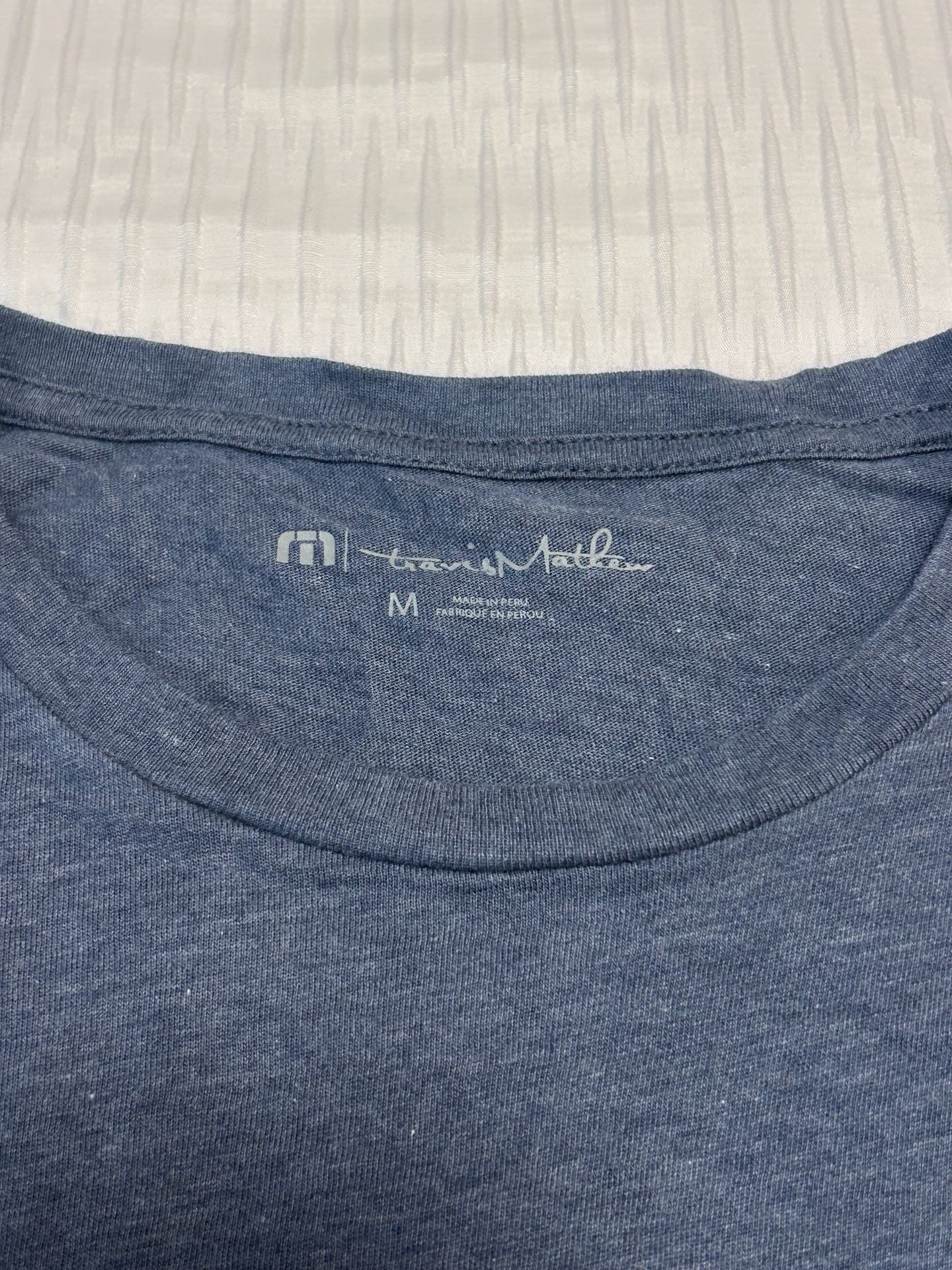 TravisMathew Sea Glass Tee Size M Blue Pima Cotton Graphic T-Shirt 4