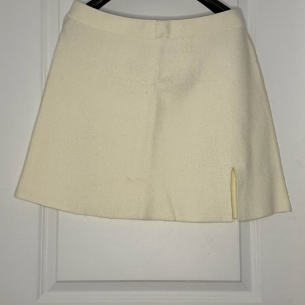 Altar'd State A-Line Mini Skirt Size XL Cream Knit Sweater Skirt