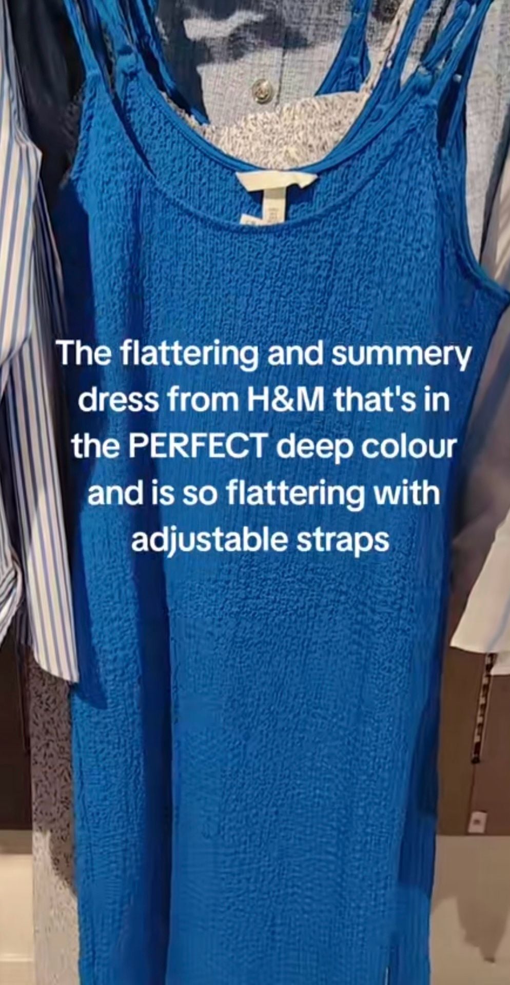 H&M Textured Jersey Midi Dress Size M Blue 2