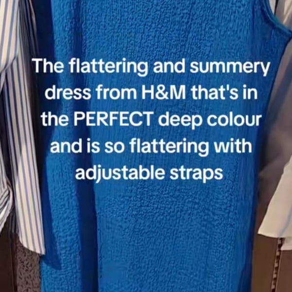 H&M Textured Jersey Midi Dress Size M Blue
