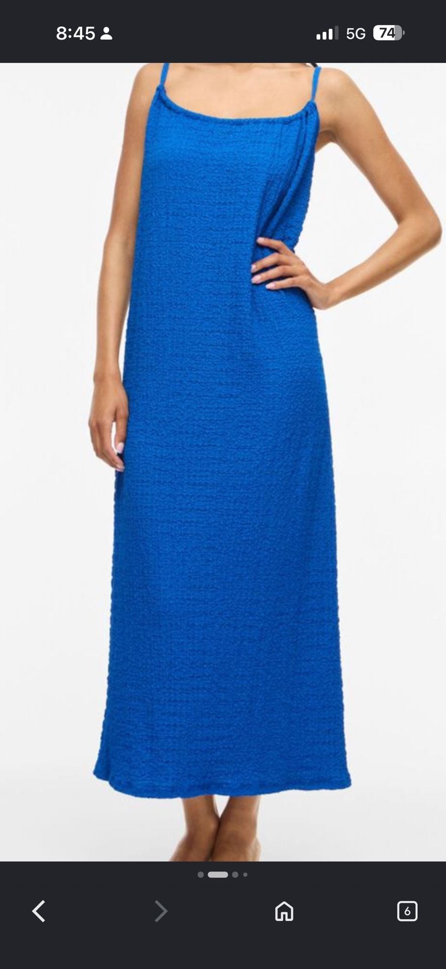 H&M Textured Jersey Midi Dress Size M Blue 3