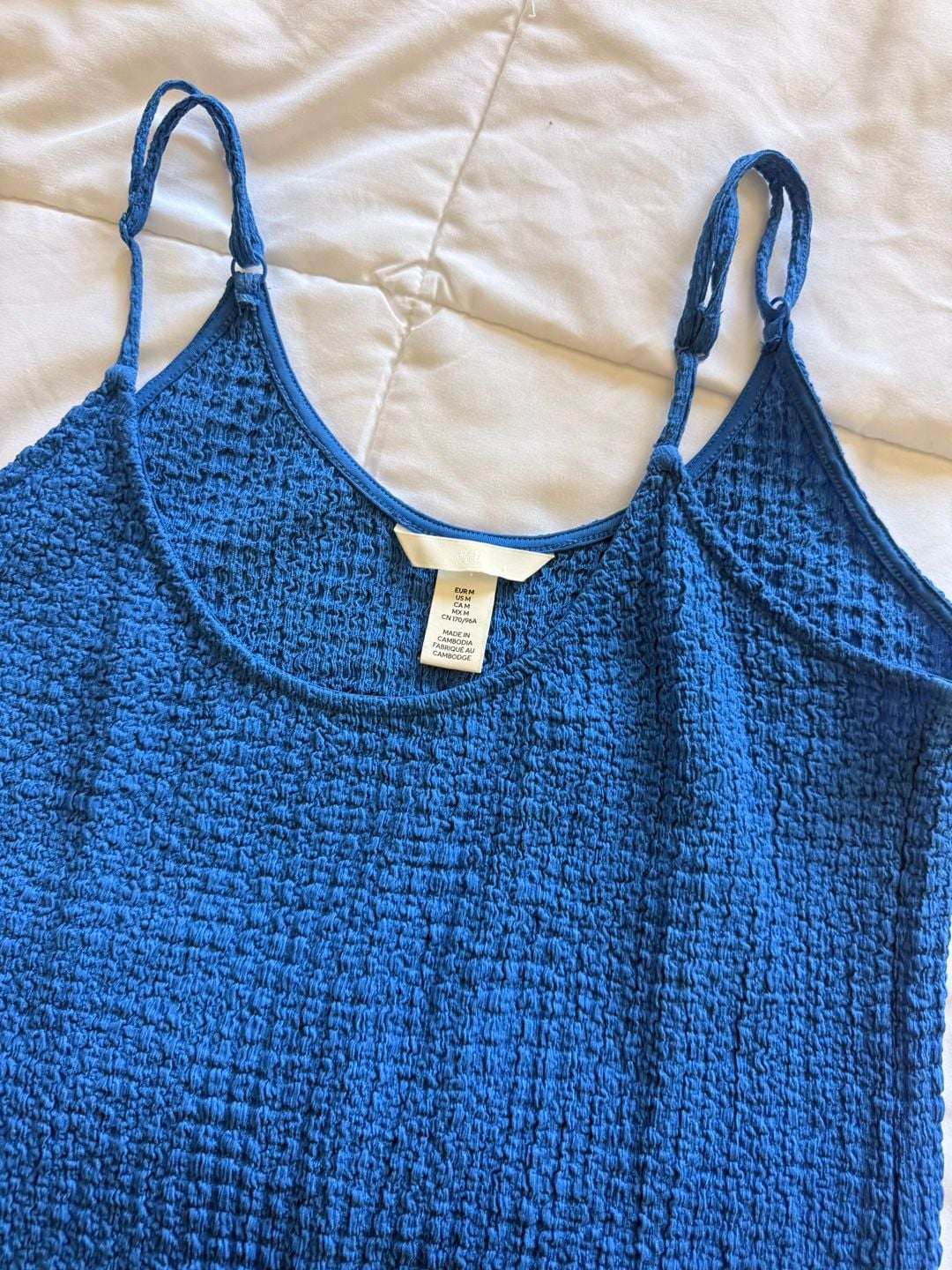 H&M Textured Jersey Midi Dress Size M Blue 5