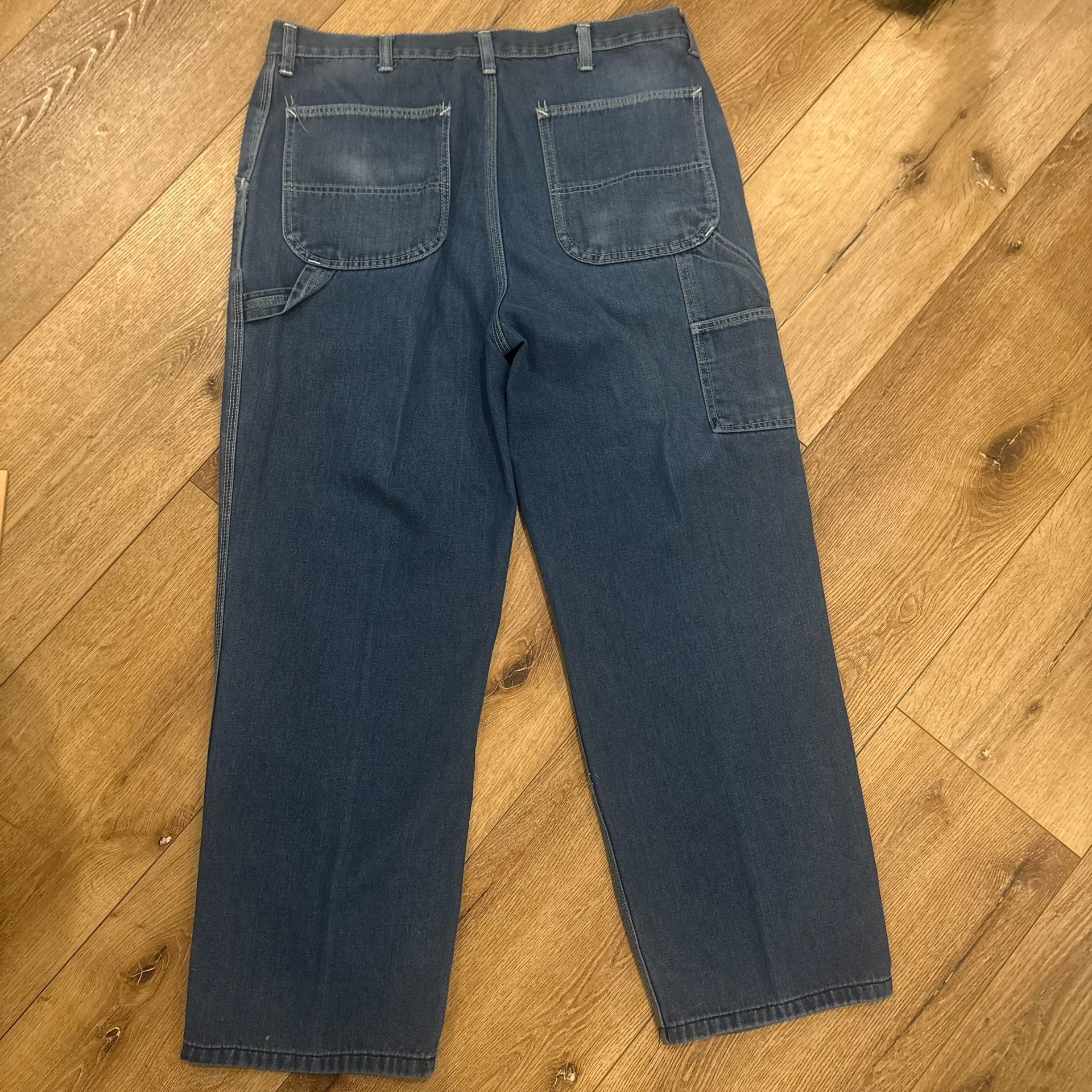 Vintage Sears Roebucks Carpenter Jeans 38x30 Dark Wash Denim Pants Workwear 90s 10