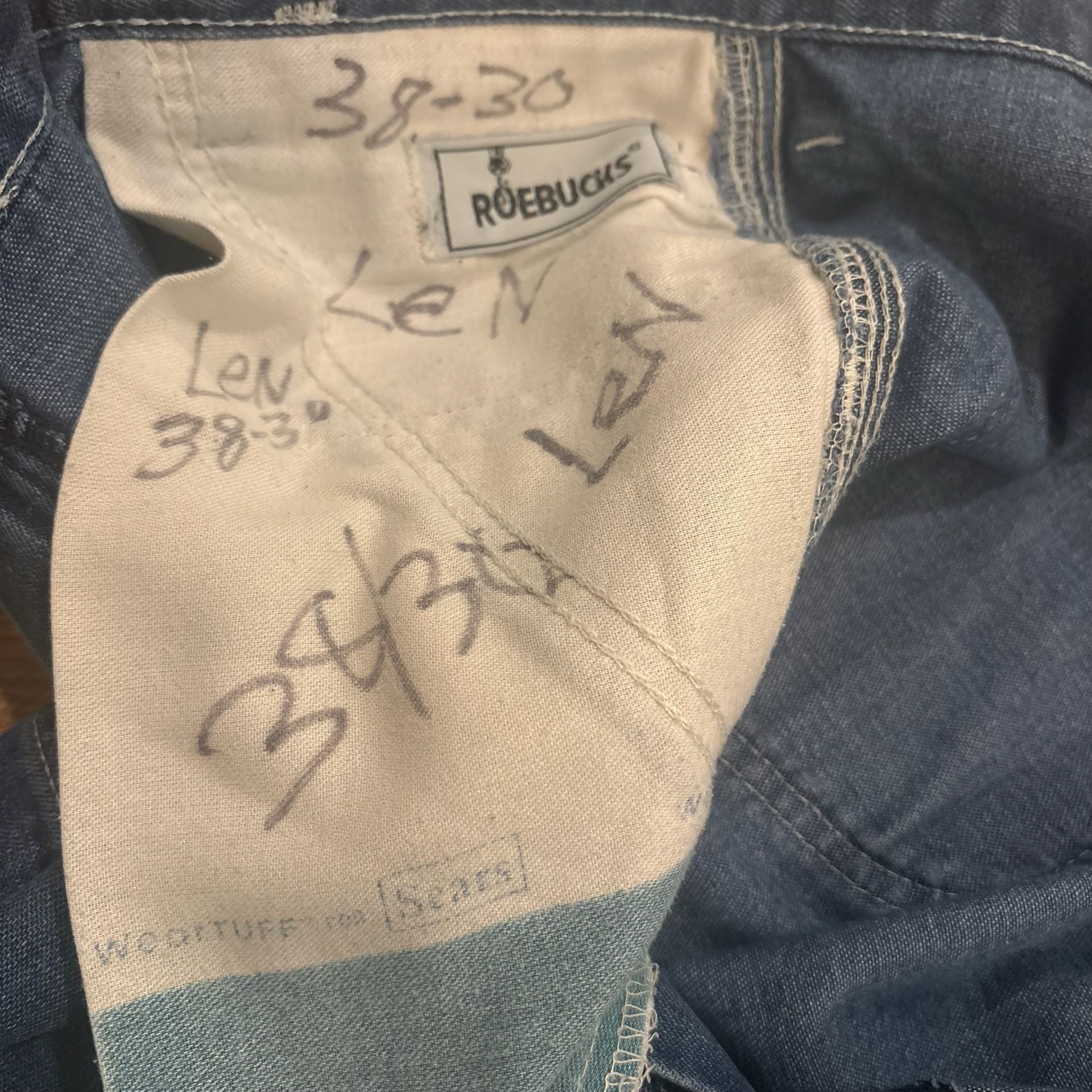 Vintage Sears Roebucks Carpenter Jeans 38x30 Dark Wash Denim Pants Workwear 90s 16