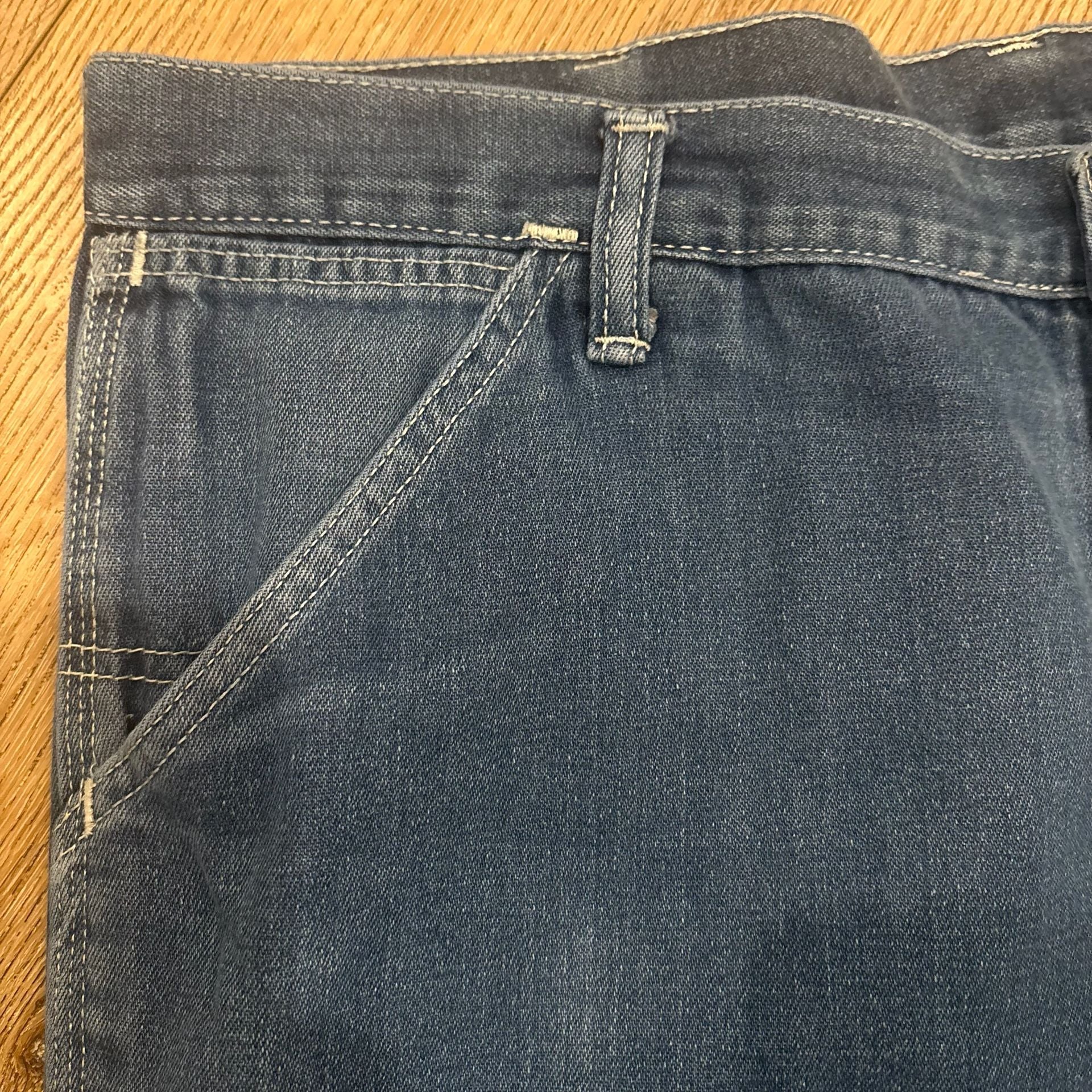 Vintage Sears Roebucks Carpenter Jeans 38x30 Dark Wash Denim Pants Workwear 90s 17