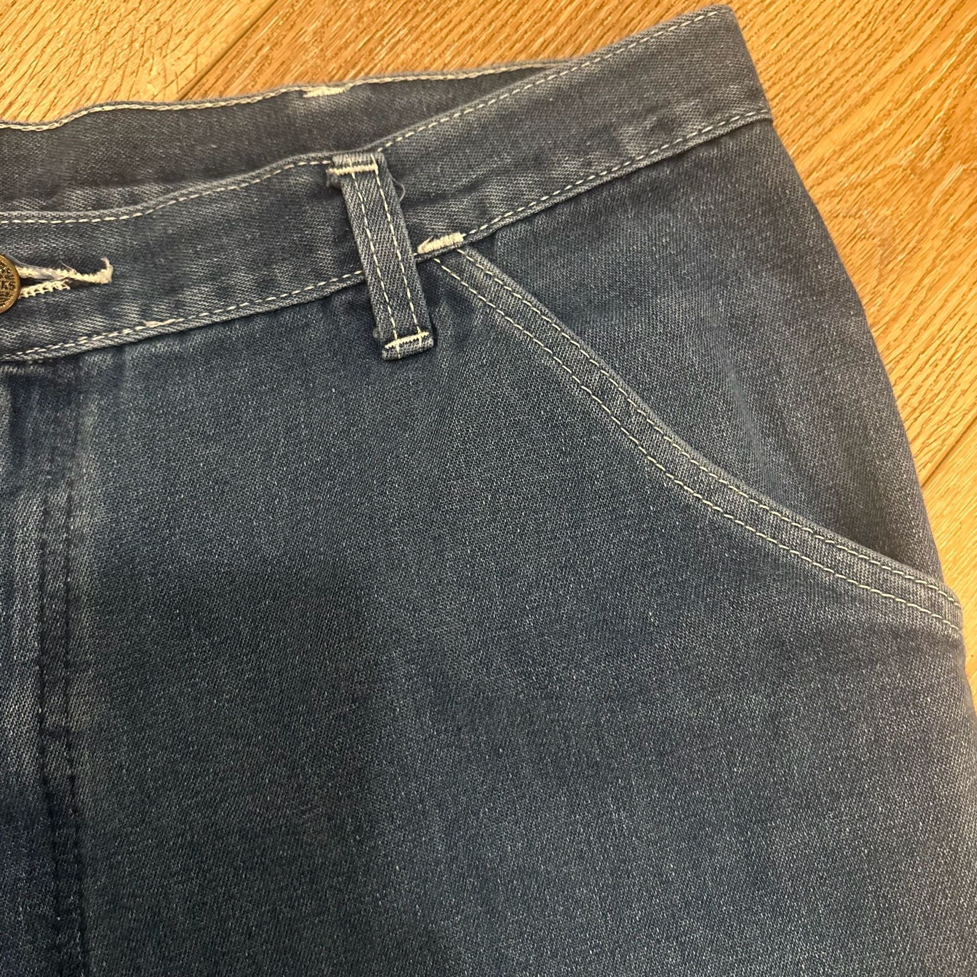 Vintage Sears Roebucks Carpenter Jeans 38x30 Dark Wash Denim Pants Workwear 90s 18