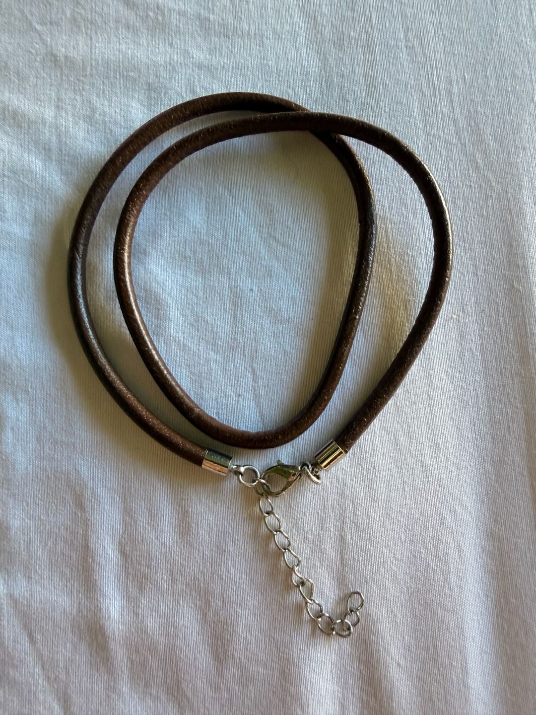 Premier Designs Brown Leather Cord Necklace Silver 2