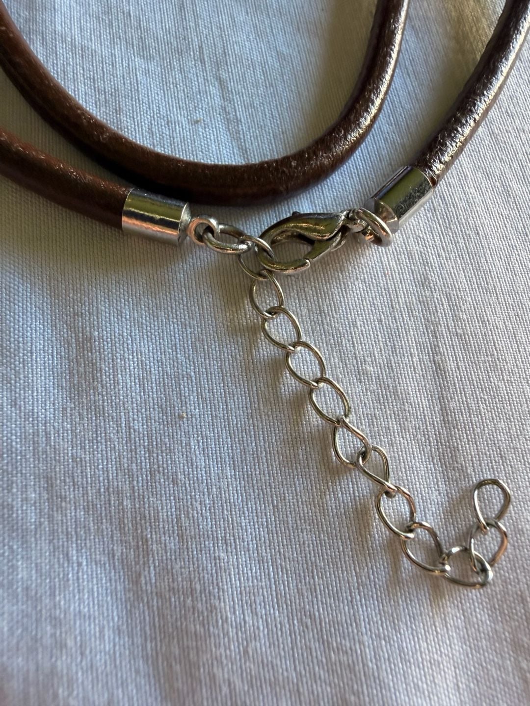 Premier Designs Brown Leather Cord Necklace Silver 6