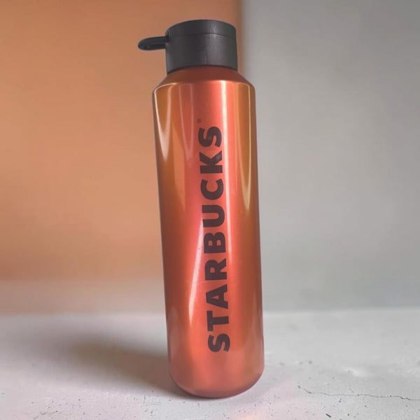 Starbucks Water Bottle Size 24 oz Orange Pearl Plastic