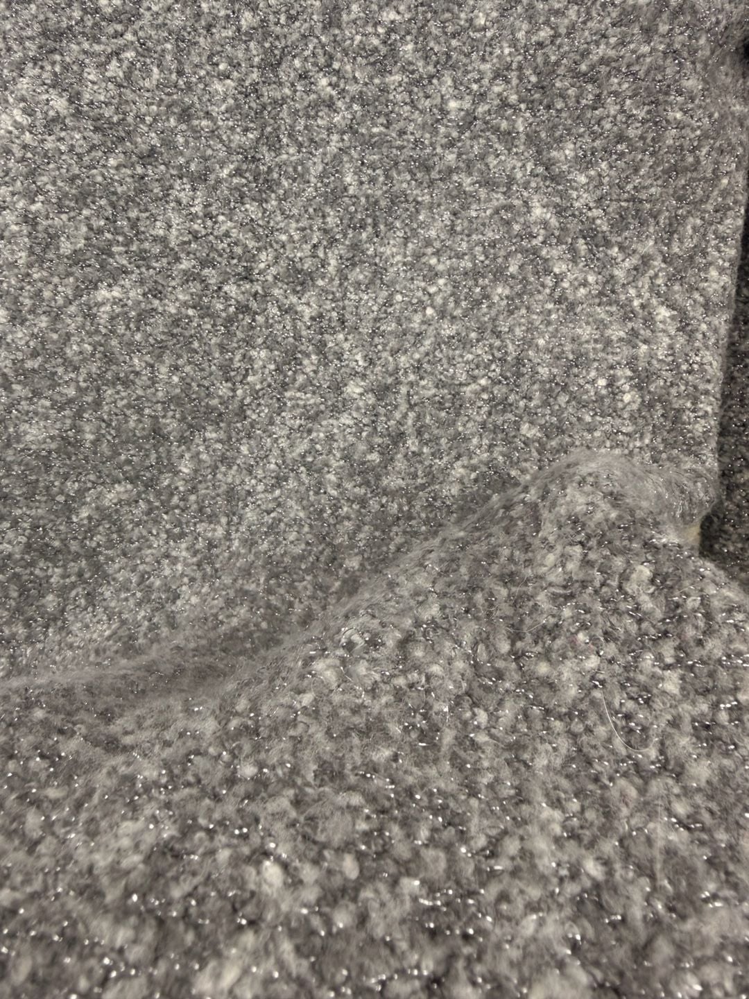 Moda International V-Neck Sweater Size S Gray Marled Wool Blend 5