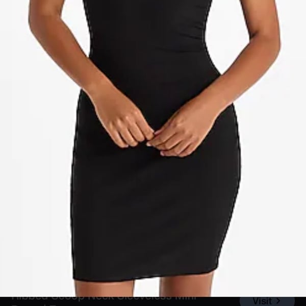 Olivaceous  Scoop Neck Sleeveless Mini Dress Black