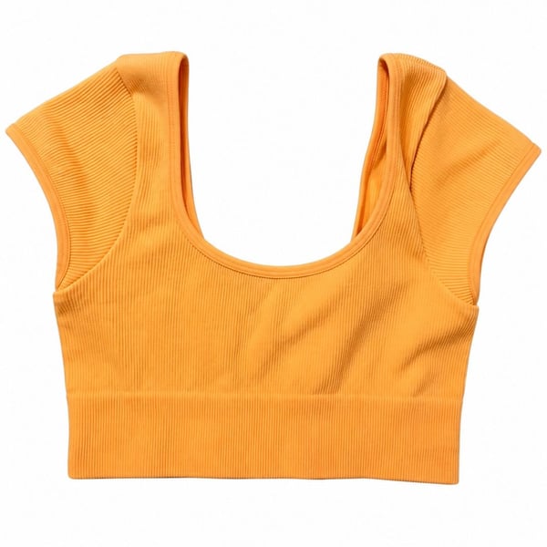 Anwnd Crop Top Size S/M Orange Seamless Ribbed