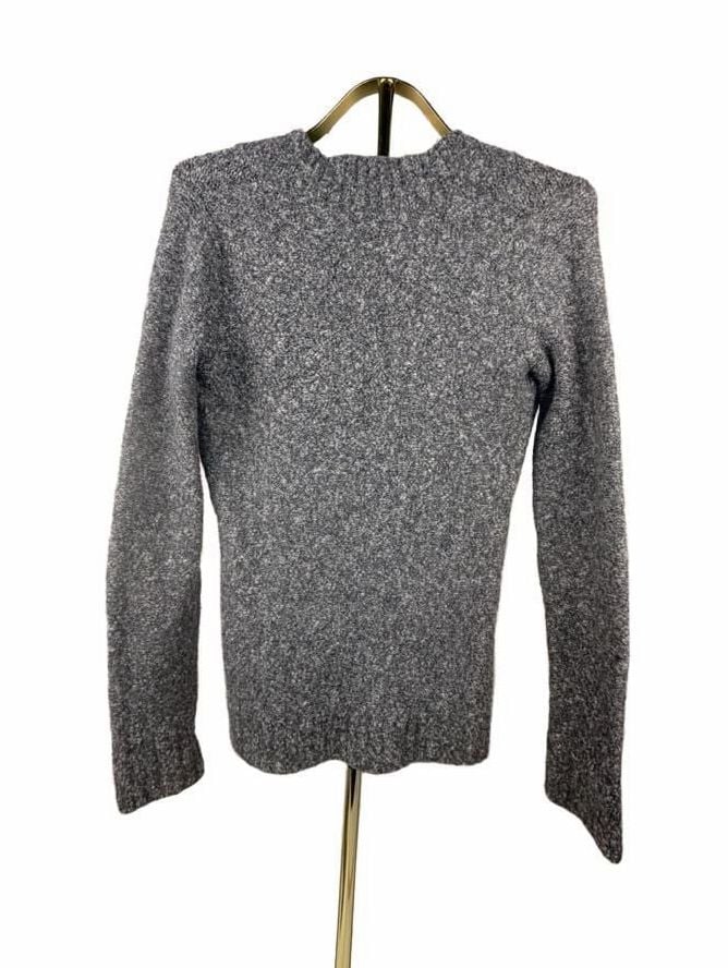 Moda International V-Neck Sweater Size S Gray Marled Wool Blend 3