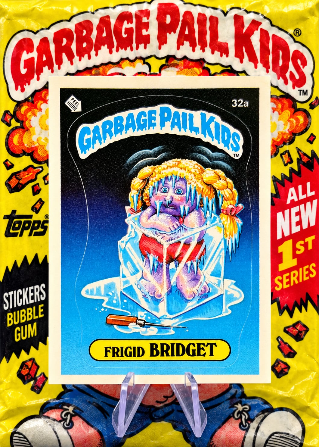 1985 VINTAGE SERIES 1 Topps Garbage Pail Kids 32a Frigid Bridget Trading Card 1