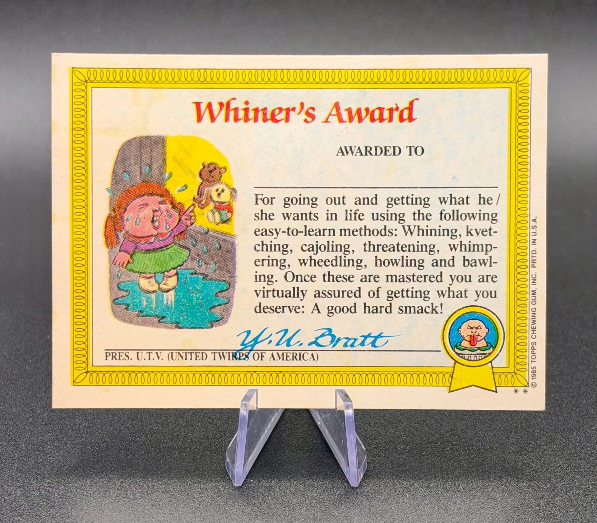 1985 VINTAGE SERIES 1 Topps Garbage Pail Kids 32a Frigid Bridget Trading Card 3