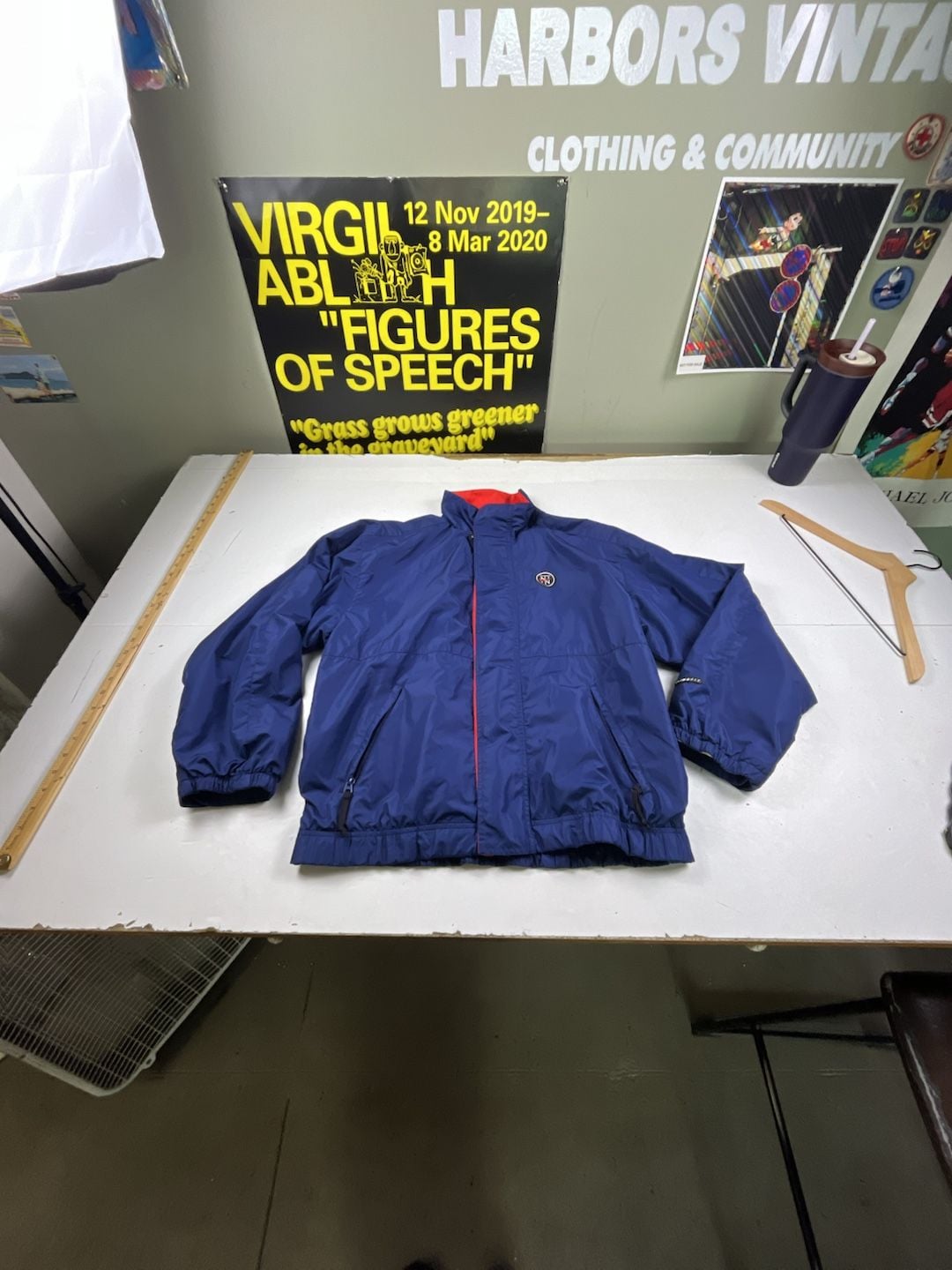 Nike Niketown Clima-Fit Windbreaker Size S Blue Red Jacket OF 2