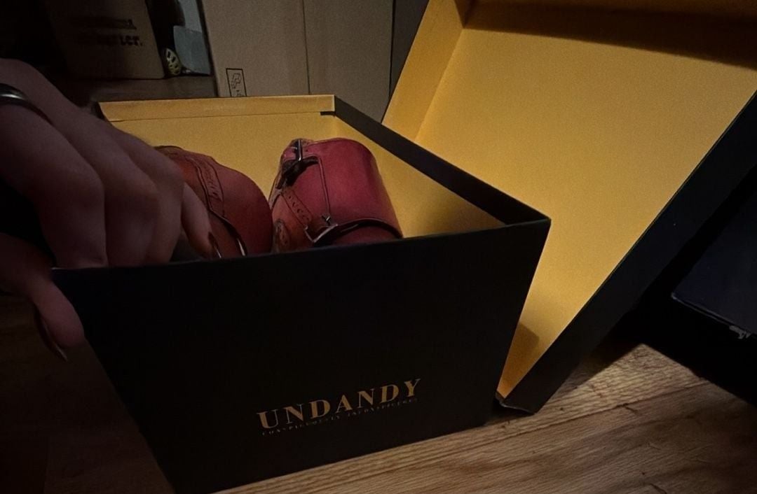 Undandy Double Monk Strap Brogue Shoes Burgundy Leather 2